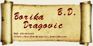 Borika Dragović vizit kartica